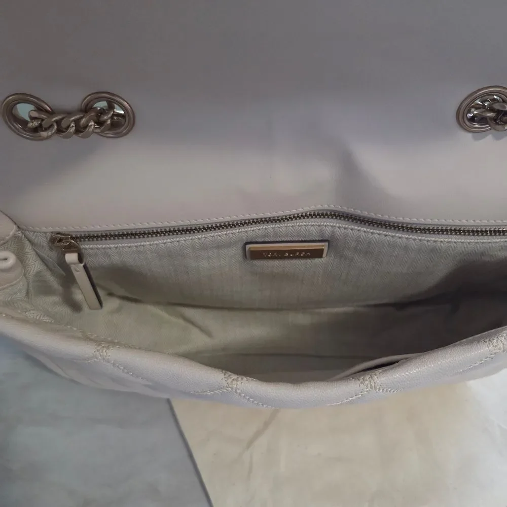 $678 Tory Burch Willa Quilted Cream Shoulder Bag Large In Brie